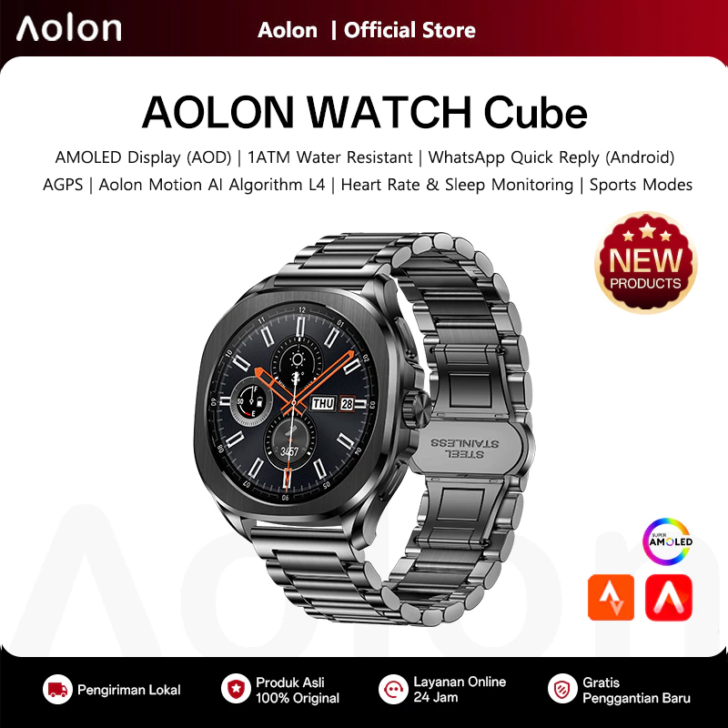 Smartwatch Watch Whatsapp - Aolon Cube 스마트 워치 1.43인치 AMOLED