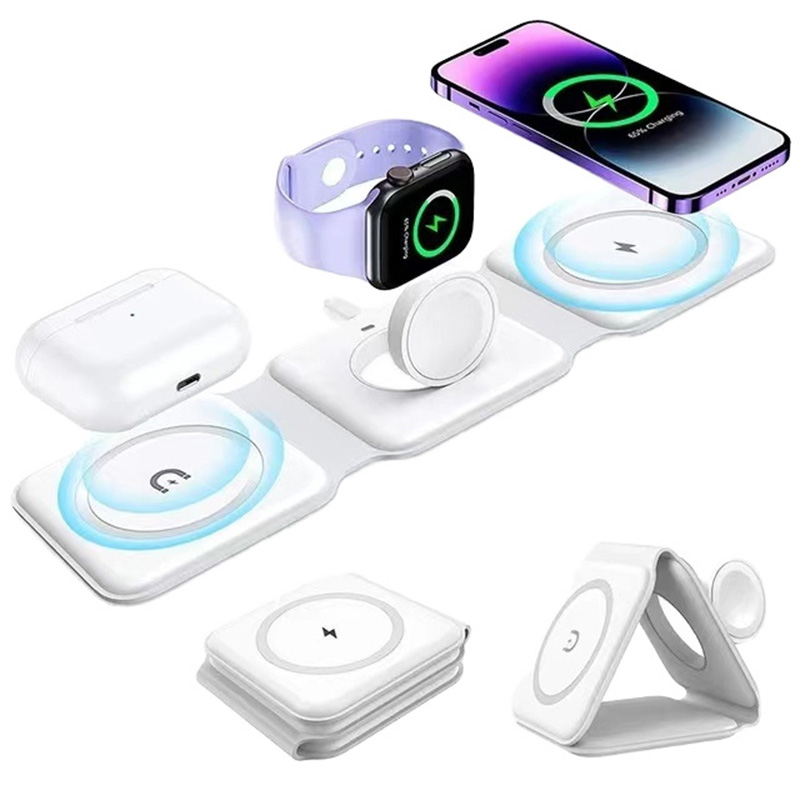 Smartwatch Apple Watch - 3-in-1 마그네틱 폴딩 무선 충전기, 15W