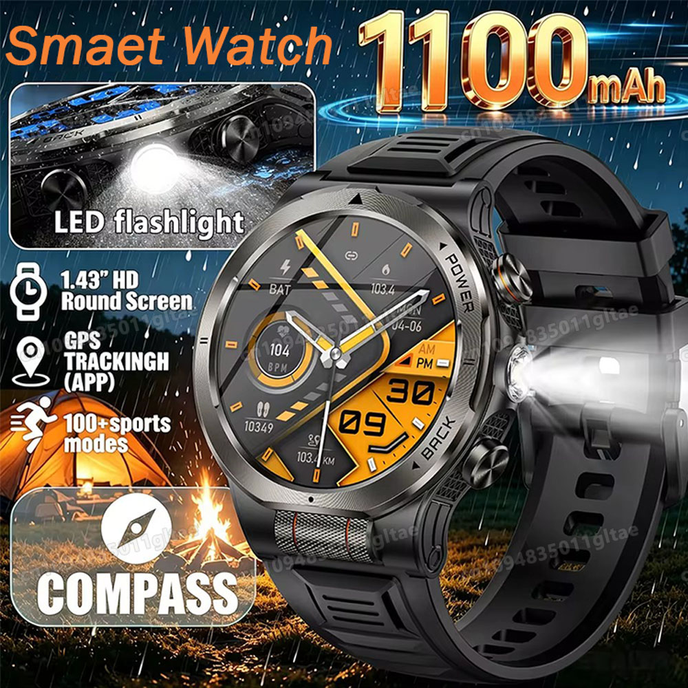 Smartwatch Running Watches For Men - 2026 새로운 군용 등급 1100mAh 배터리
