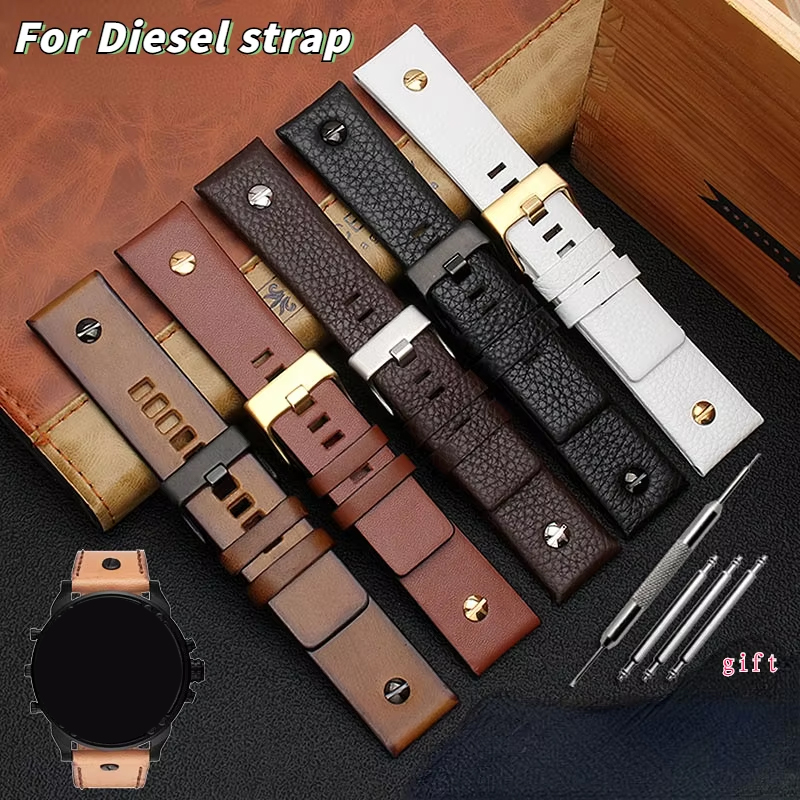 정품 가죽 시계 스트랩 남성용 대형 다이얼 레트로 리벳 - Diesel Watches Smartwatch 리뷰 및 가격