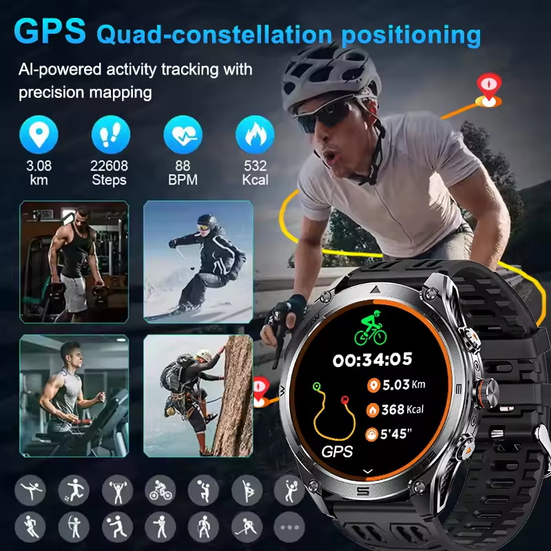 고급 스포츠 스마트워치 10ATM 방수 1000mAh  - Smartwatch Running Watches For Men 리뷰 및 가격