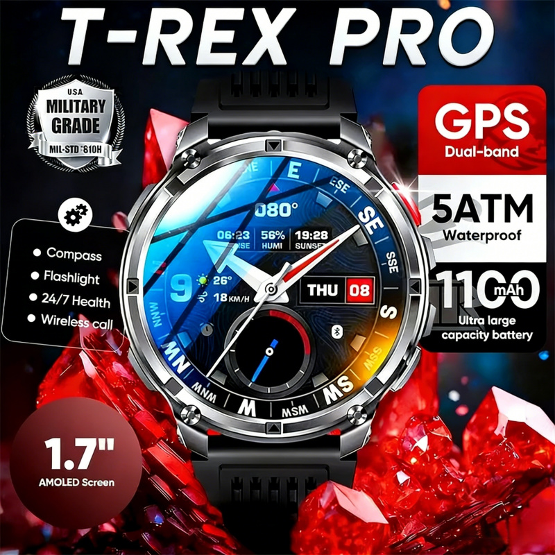 야외용 군용 스마트워치 푸시 메시지 사용자 지정 배경화 - Smartwatch Running Watches For Men 리뷰 및 가격