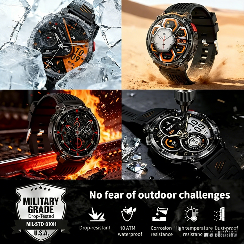 야외용 군용 스마트워치 푸시 메시지 사용자 지정 배경화 - Smartwatch Running Watches For Men 리뷰 및 가격