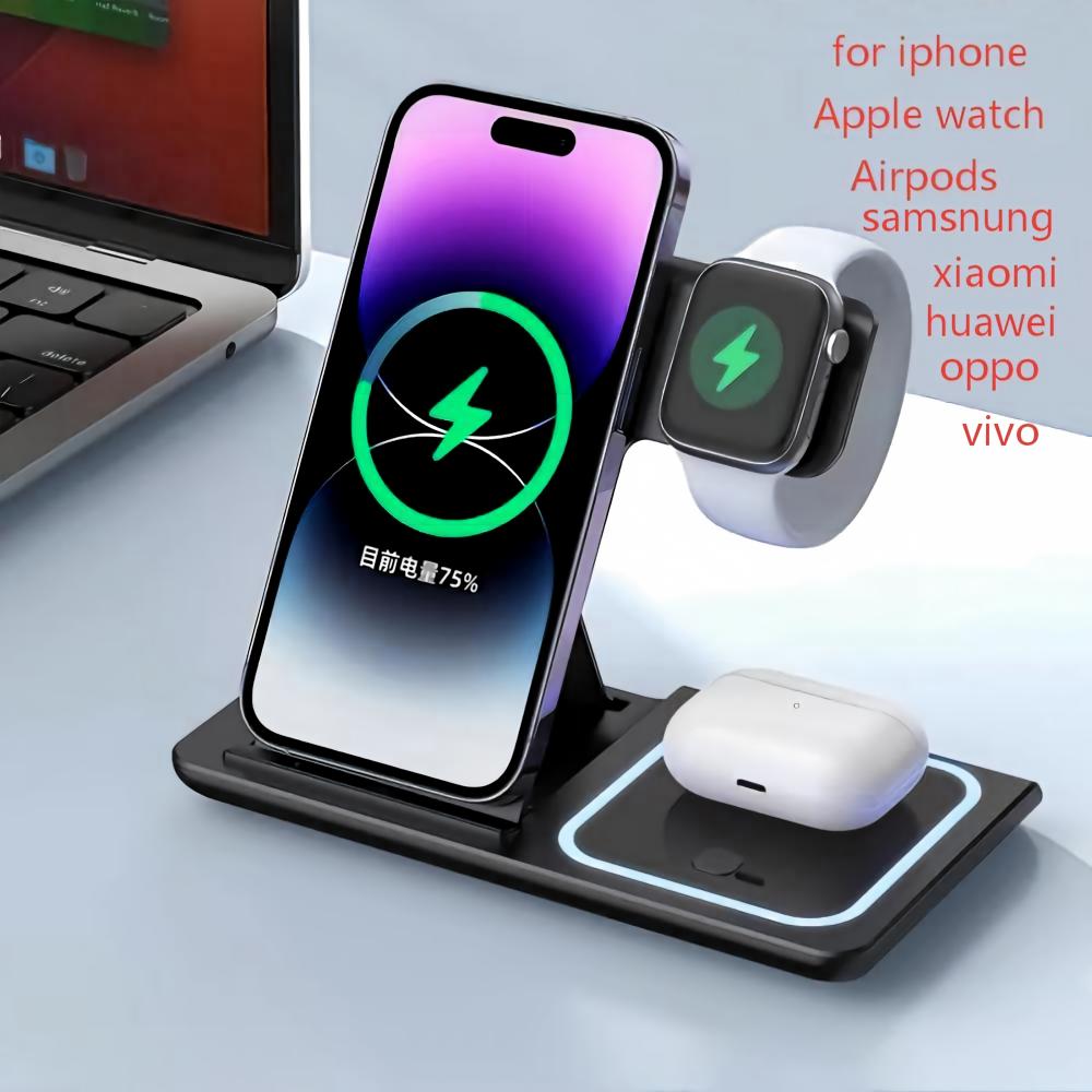 무선 충전기 홀더 스탠드 3 in 1 접이식 고속 충전 - Smartwatch Apple Watch 리뷰 및 가격