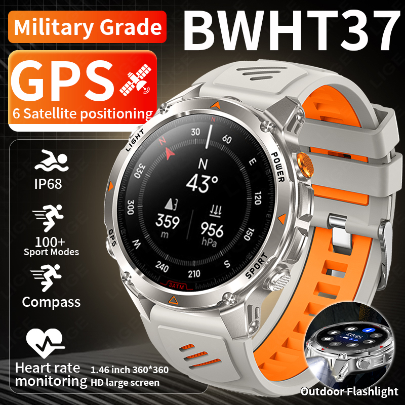 LIGE 러기드 GPS 트랙 스마트워치 남성용 LED  - Smartwatch Watches For Men 리뷰 및 가격