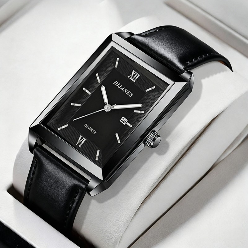 캐주얼 가죽 남성용 시계 패션 스퀘어 쿼츠 시계 남성용 - Smartwatch Watches Brands For Men 리뷰 및 가격