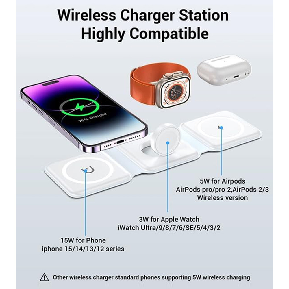 3 in 1 무선 충전 스테이션 마그네틱 고속 충전 1 - Smartwatch Apple Watch 리뷰 및 가격